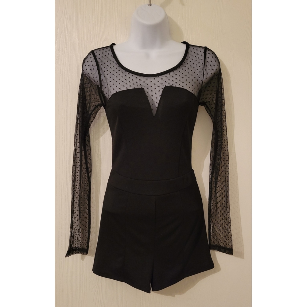 Small, black shorts jumpsuit, Charlotte Russe.